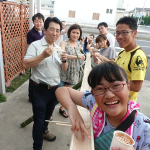 お店で交流会！本格派流しソーメンとBBQ