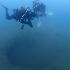 本栖湖で淡水ダイビング,湧水とナマズとギギに遭遇