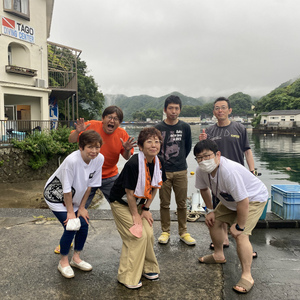 ボート講習で田子へ,初めての魚群に大興奮